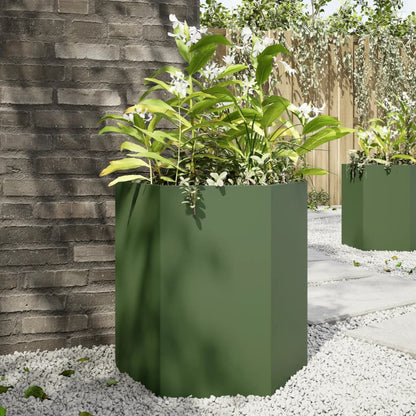 Plantenbak Zeshoek Staal Antracietkleurig