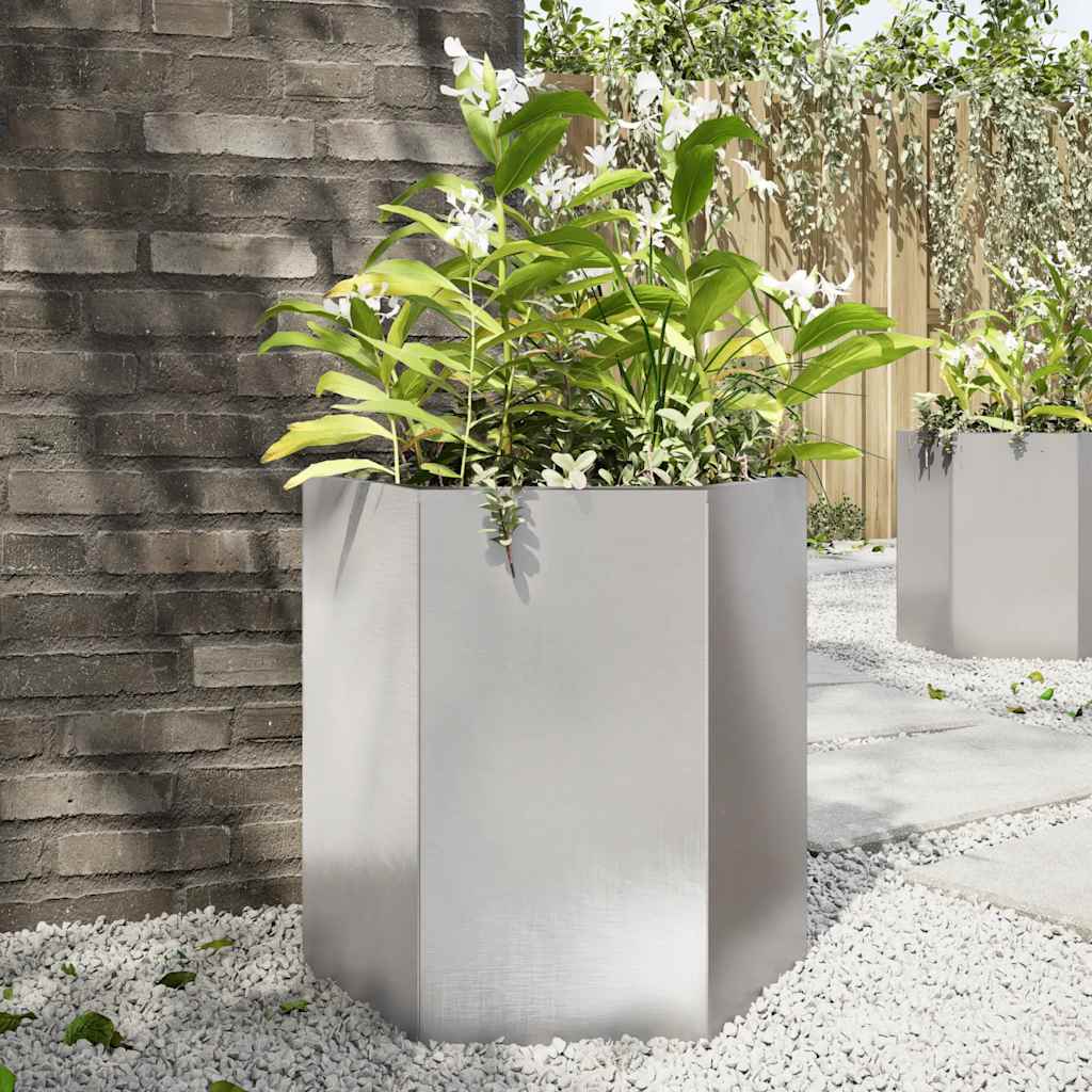 Plantenbak Zeshoek Staal Antracietkleurig