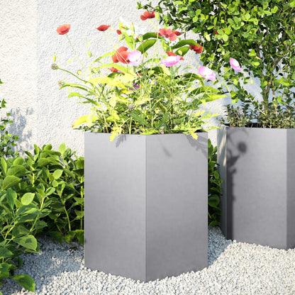 Plantenbak Zeshoek Staal Antracietkleurig