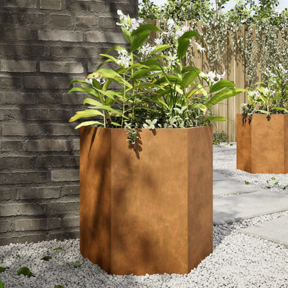 Plantenbak Zeshoek Staal Antracietkleurig