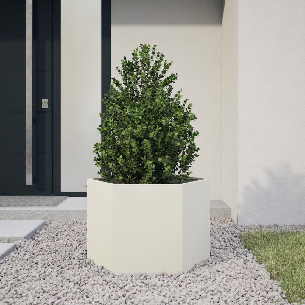 Plantenbak Zeshoek Staal Antracietkleurig