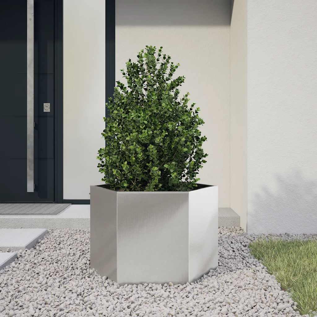 Plantenbak Zeshoek Staal Antracietkleurig