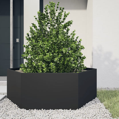 Plantenbak Zeshoek Staal Antracietkleurig