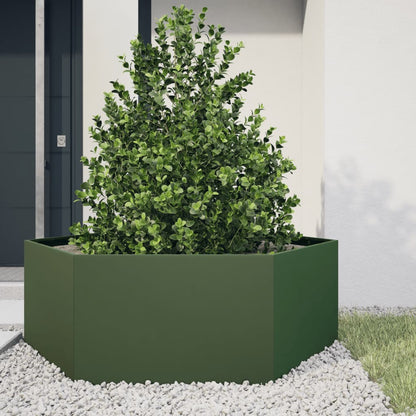 Plantenbak Zeshoek Staal Antracietkleurig