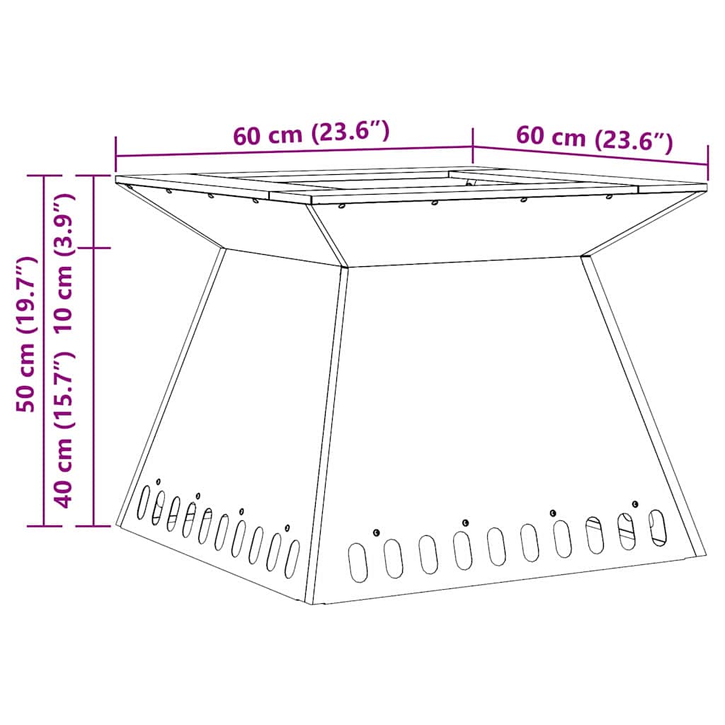 Vuurkorf Zwart Koudgewalst Staal