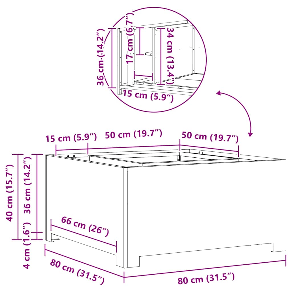 Vuurkorf Zwart Koudgewalst Staal