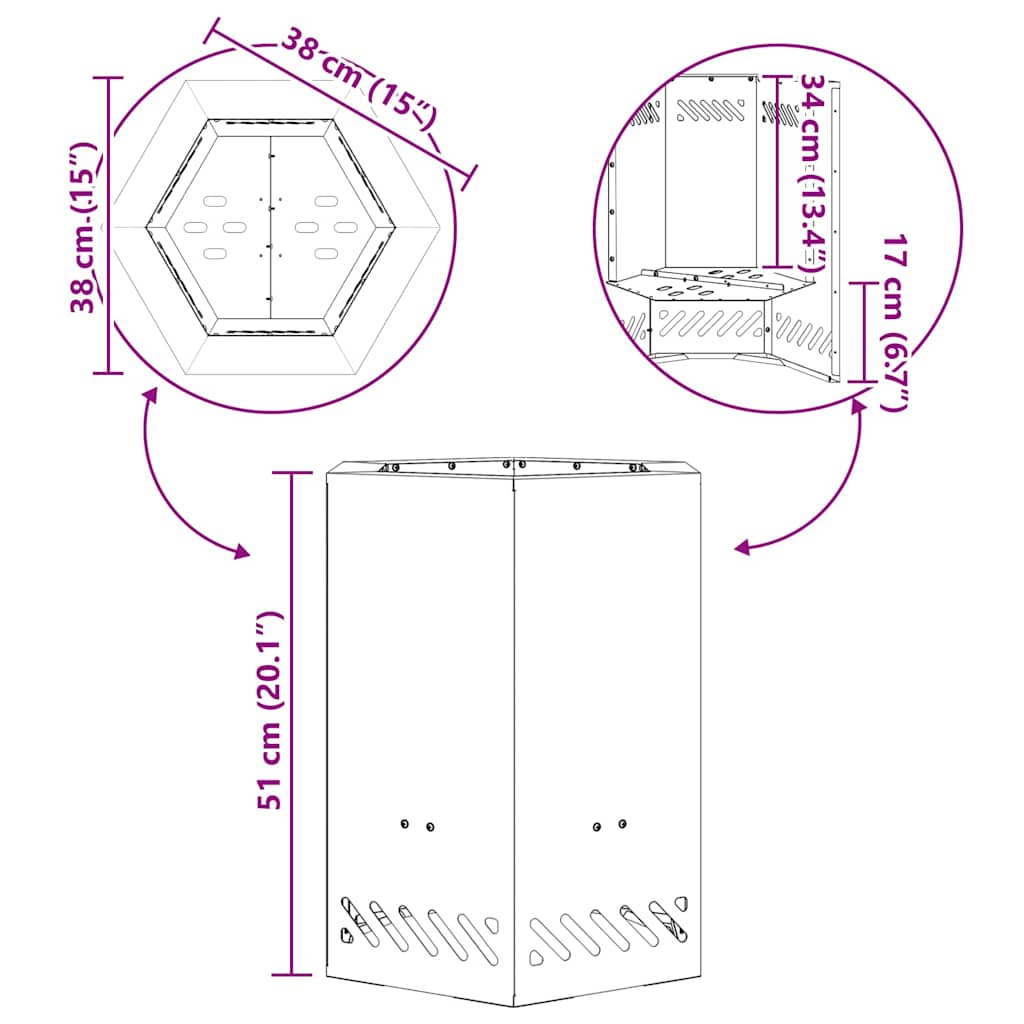 Rookloze Vuurschaal Zwart Staal
