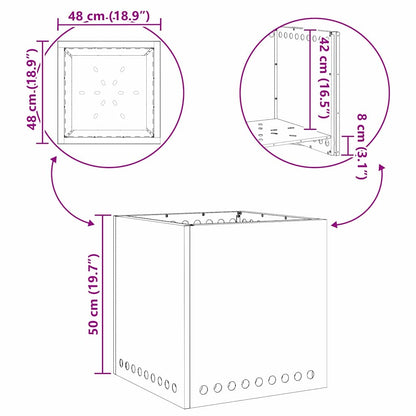 Rookloze Vuurschaal Zwart 48 X 48 X 50 Cm Staal