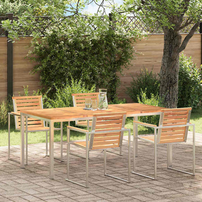 Buiteneettafel Bruin 200X90X75Cm Massief Teak Hout