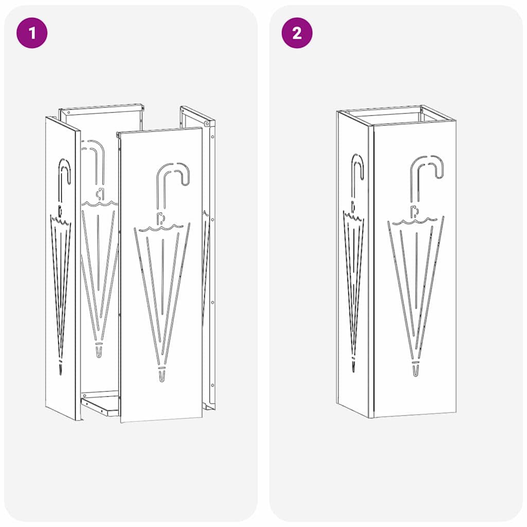 Paraplu Standaard 15.5 X 15.5 X 49 Cm Metaal