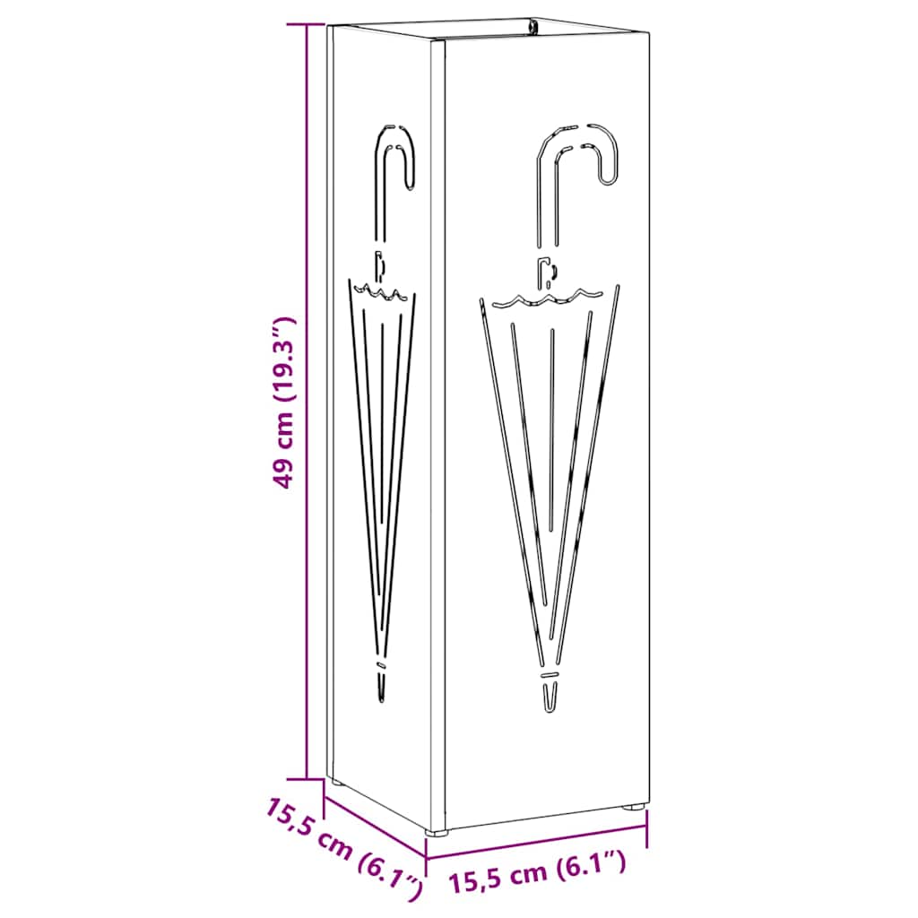 Paraplu Standaard 15.5 X 15.5 X 49 Cm Metaal