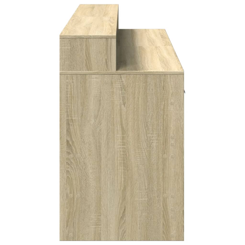 Bureau Met Led-Verlichting Hout Kleur