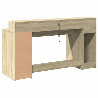 Bureau Met Led-Verlichting Hout Kleur