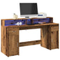 Bureau Met Led-Verlichting Hout Kleur
