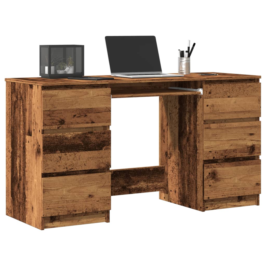 Bureau 140X50X77 Cm Bewerkt Hout Eikenkleurig