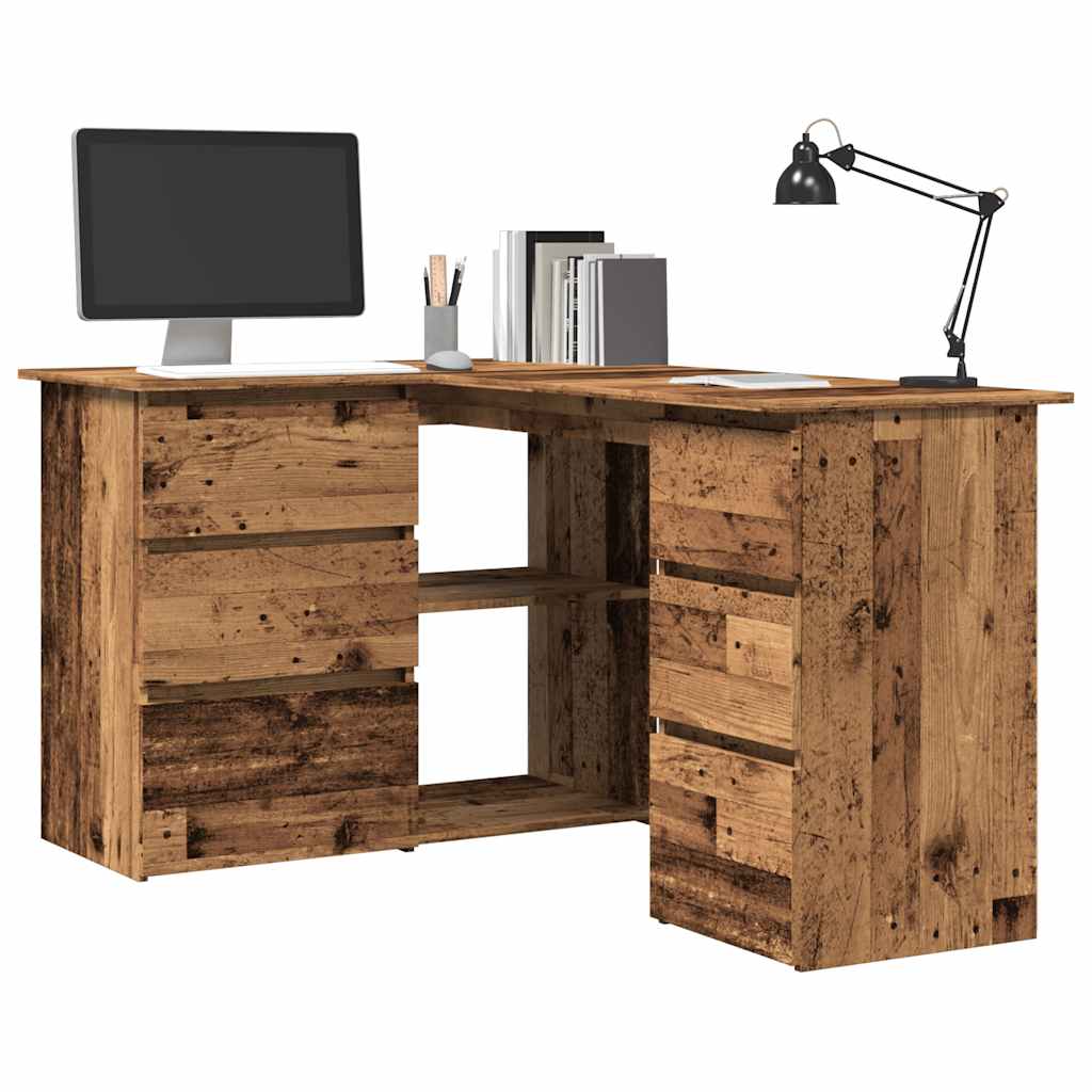 Hoekbureau 145X100X76 Cm Bewerkt Hout Eikenkleurig