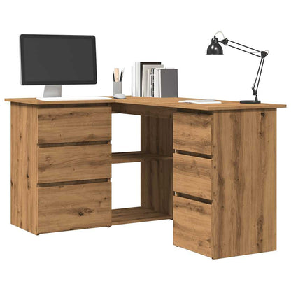Hoekbureau 145X100X76 Cm Bewerkt Hout Eikenkleurig