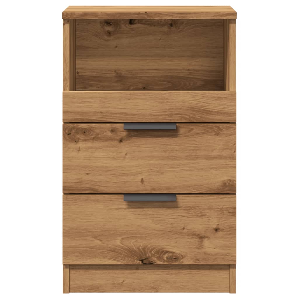 Nachtkastjes 40X36X65Cm Bewerkt Hout Artisanaal Eikenkleur