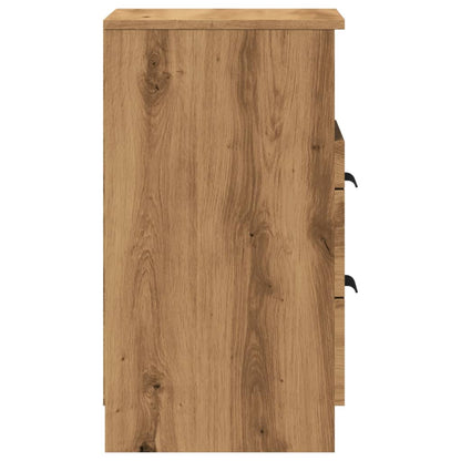Nachtkastjes 40X36X65Cm Bewerkt Hout Artisanaal Eikenkleur