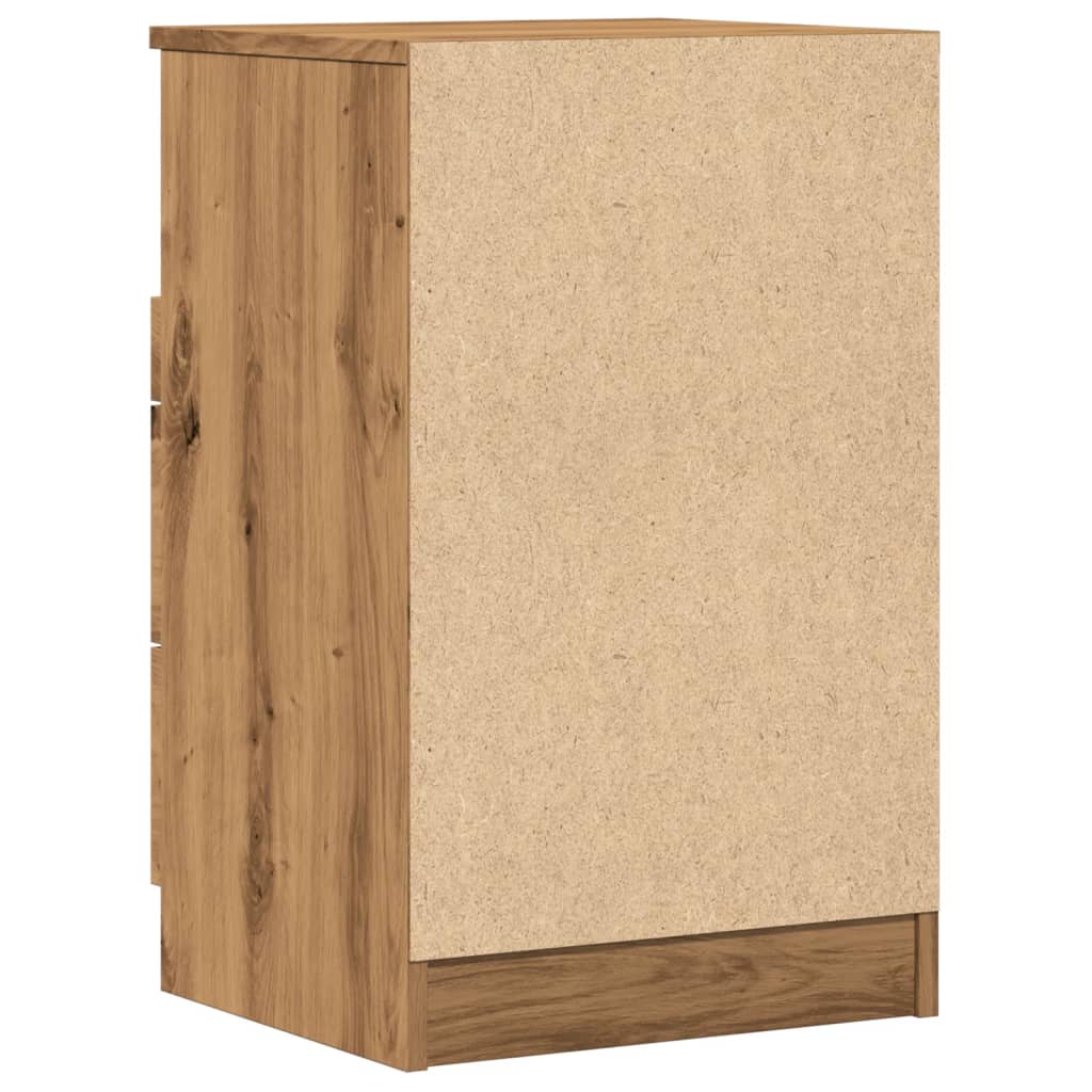 Nachtkastjes 40X36X65Cm Bewerkt Hout Artisanaal Eikenkleur