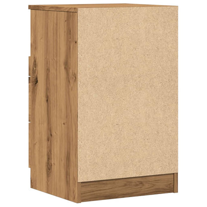 Nachtkastjes 40X36X65Cm Bewerkt Hout Artisanaal Eikenkleur