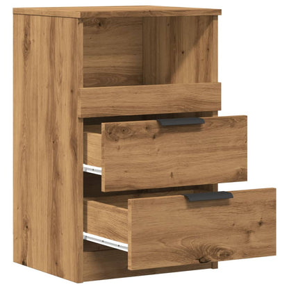Nachtkastjes 40X36X65Cm Bewerkt Hout Artisanaal Eikenkleur