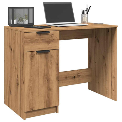Bureau 100X50X75 Cm Bewerkt Hout Eikenkleurig