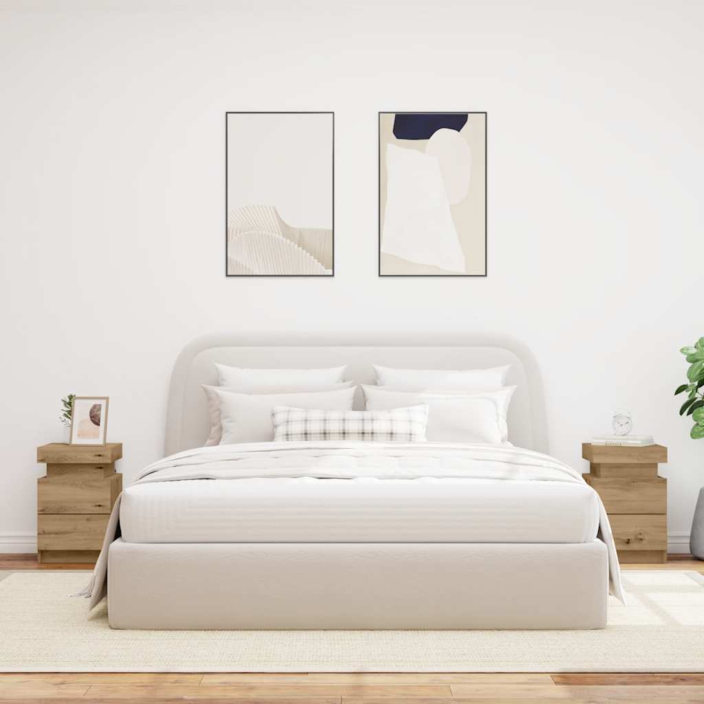 Nachtkastjes Met Led-Verlichting 35X39X55 Cm