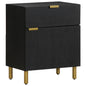 Nachtkastje 50X33X60 Cm Bewerkt Hout Zwart