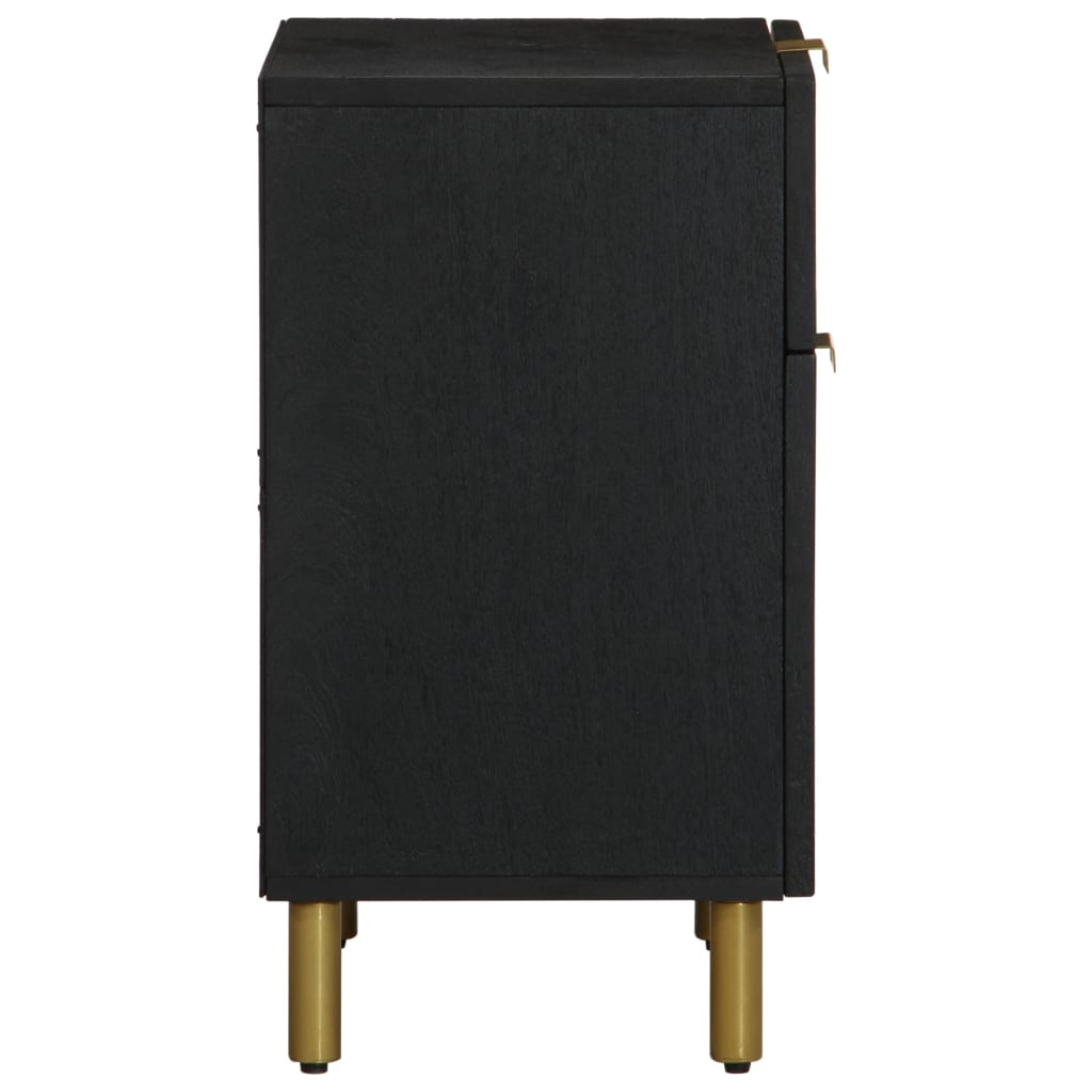 Nachtkastje 50X33X60 Cm Bewerkt Hout Zwart