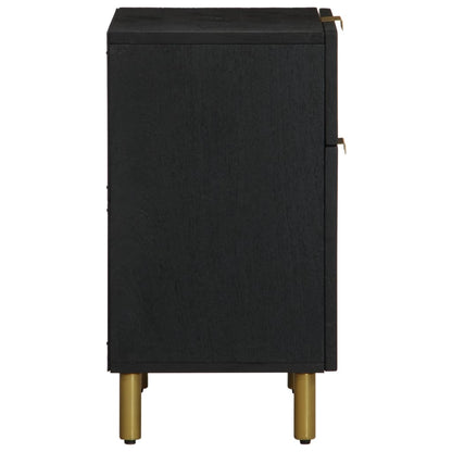 Nachtkastje 50X33X60 Cm Bewerkt Hout Zwart