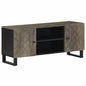 Tv-Meubel 105X33X46 Cm Massief Mangohout Zwart