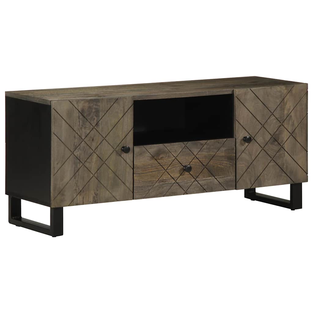Tv-Meubel 105X33X46 Cm Massief Mangohout Zwart