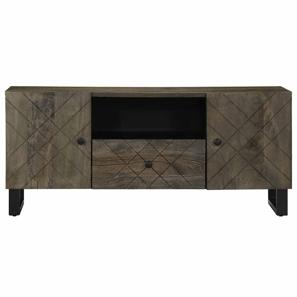 Tv-Meubel 105X33X46 Cm Massief Mangohout Zwart