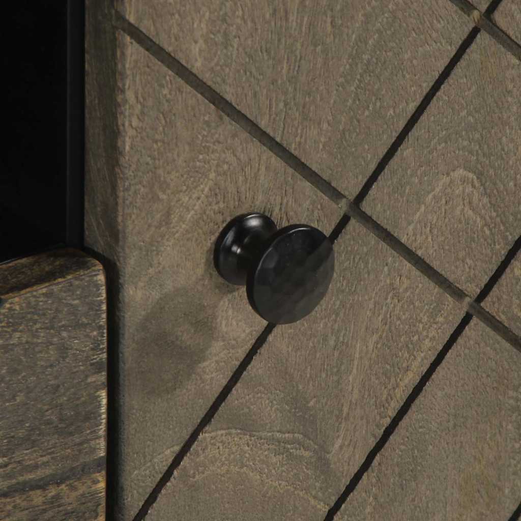 Tv-Meubel 105X33X46 Cm Massief Mangohout Zwart