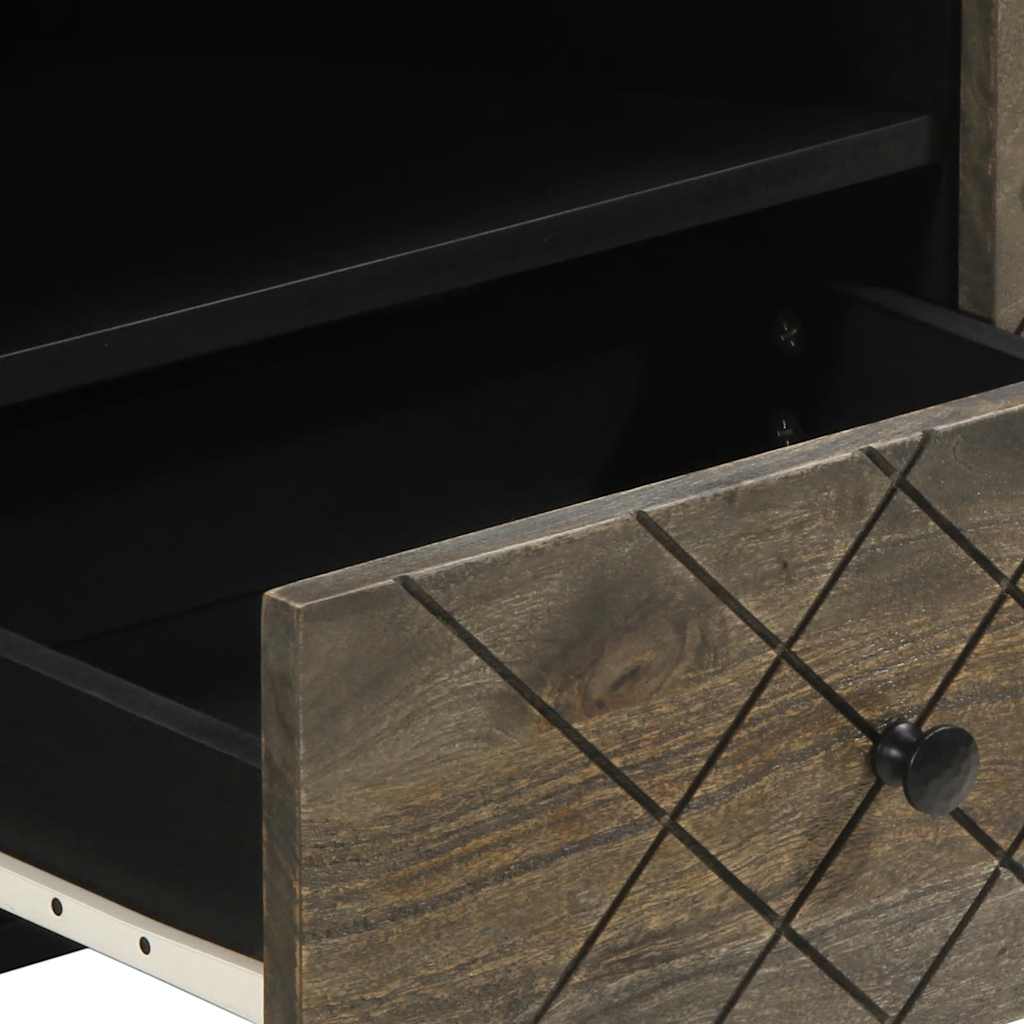 Tv-Meubel 105X33X46 Cm Massief Mangohout Zwart