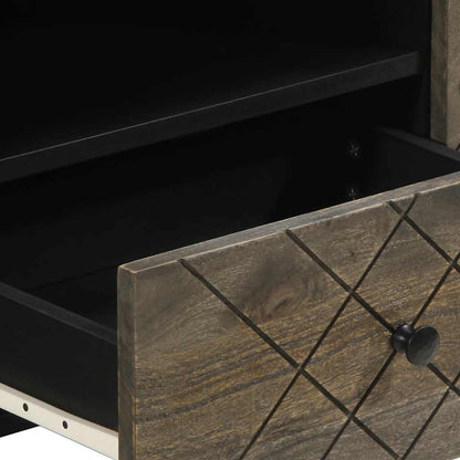 Tv-Meubel 105X33X46 Cm Massief Mangohout Zwart