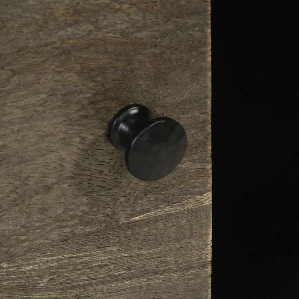 Dressoir 80X33X75 Cm Massief Mangohout Zwart