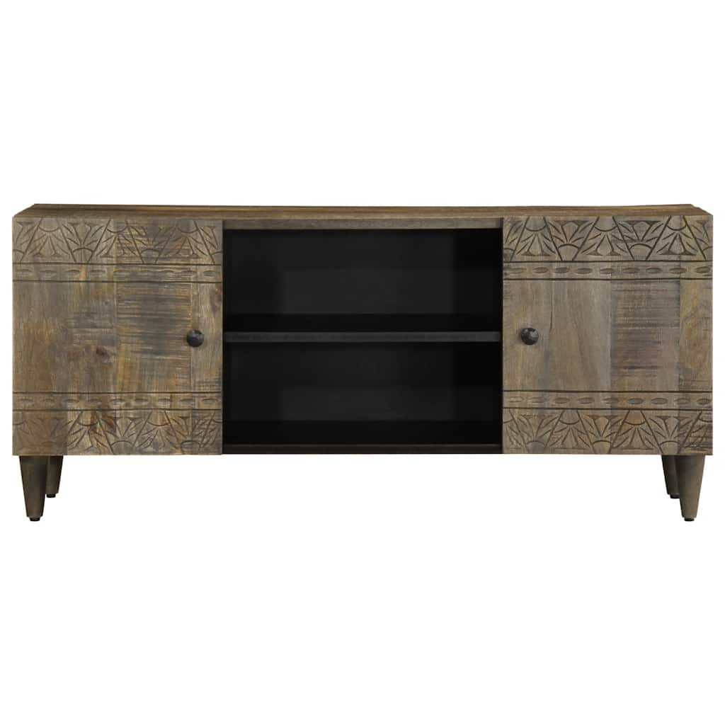 Tv-Meubel 105X33,5X46 Cm Massief Mangohout Lichtgrijs