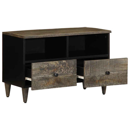 Tv-Meubel 70X33,5X46 Cm Massief Mangohout Lichtgrijs