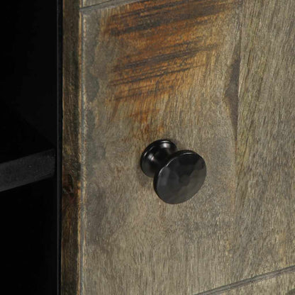 Tv-Meubel 80X31,5X46 Cm Massief Mangohout Lichtgrijs