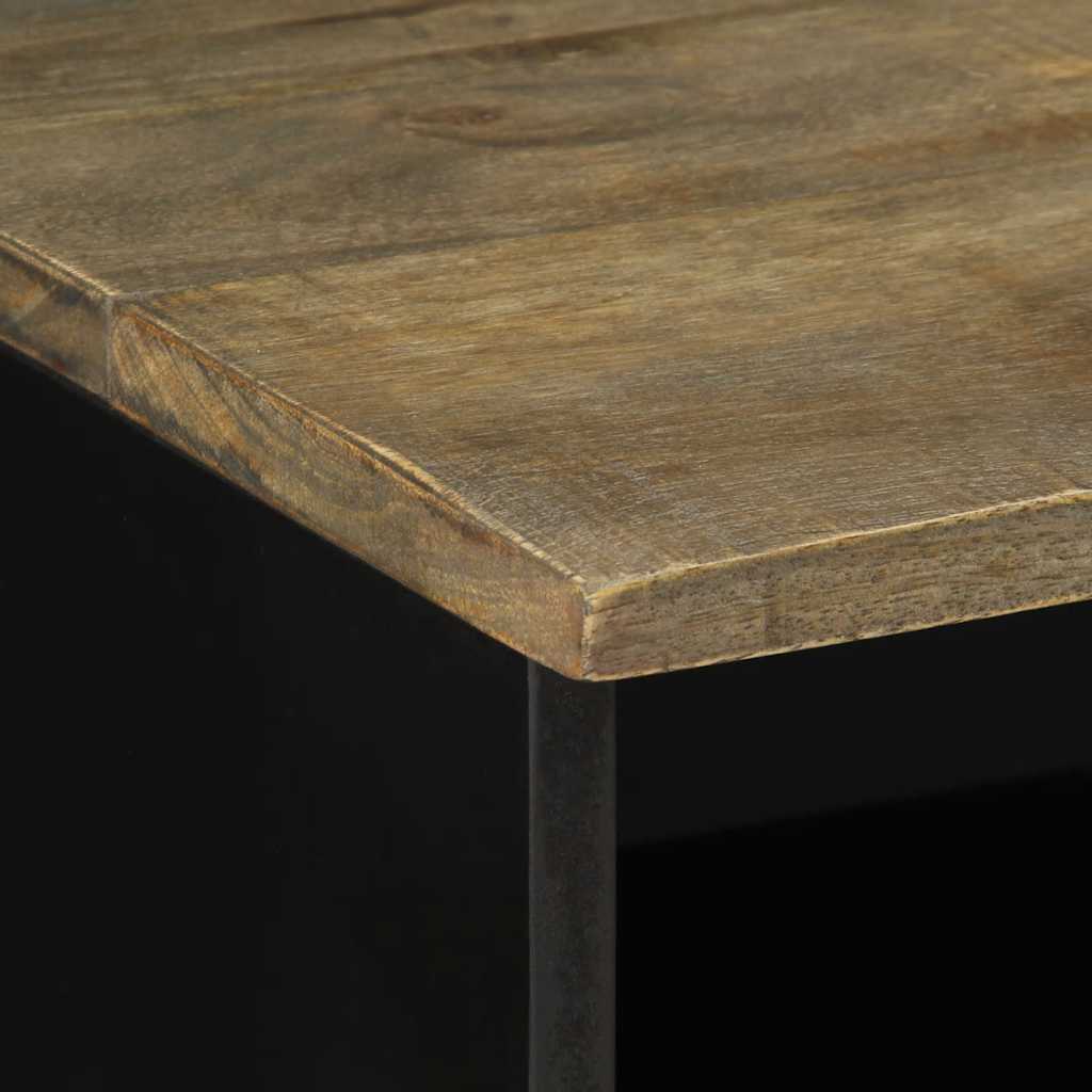 Tv-Meubel 80X33X46 Cm Massief Mangohout Zwart