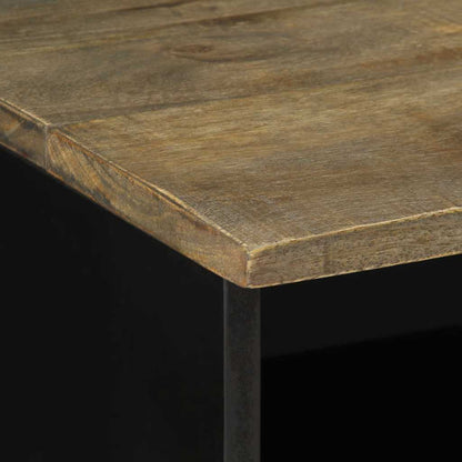 Tv-Meubel 80X33X46 Cm Massief Mangohout Zwart