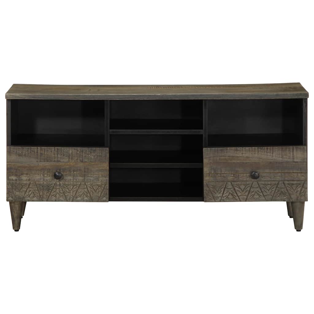 Tv-Meubel 100X33X46 Cm Massief Mangohout Zwart