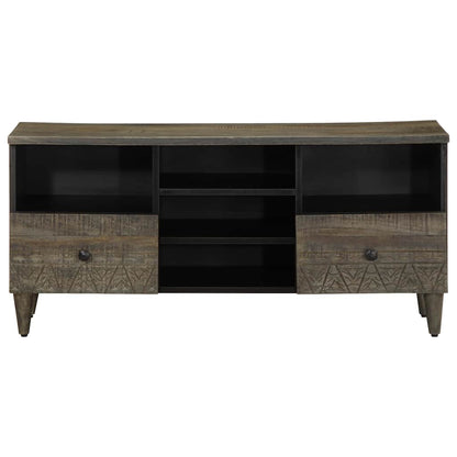 Tv-Meubel 100X33X46 Cm Massief Mangohout Zwart