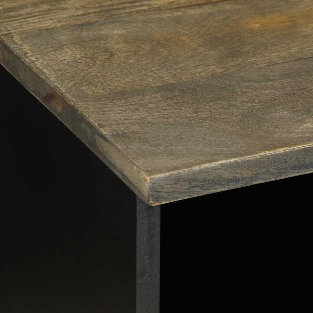 Tv-Meubel 100X33X46 Cm Massief Mangohout Zwart