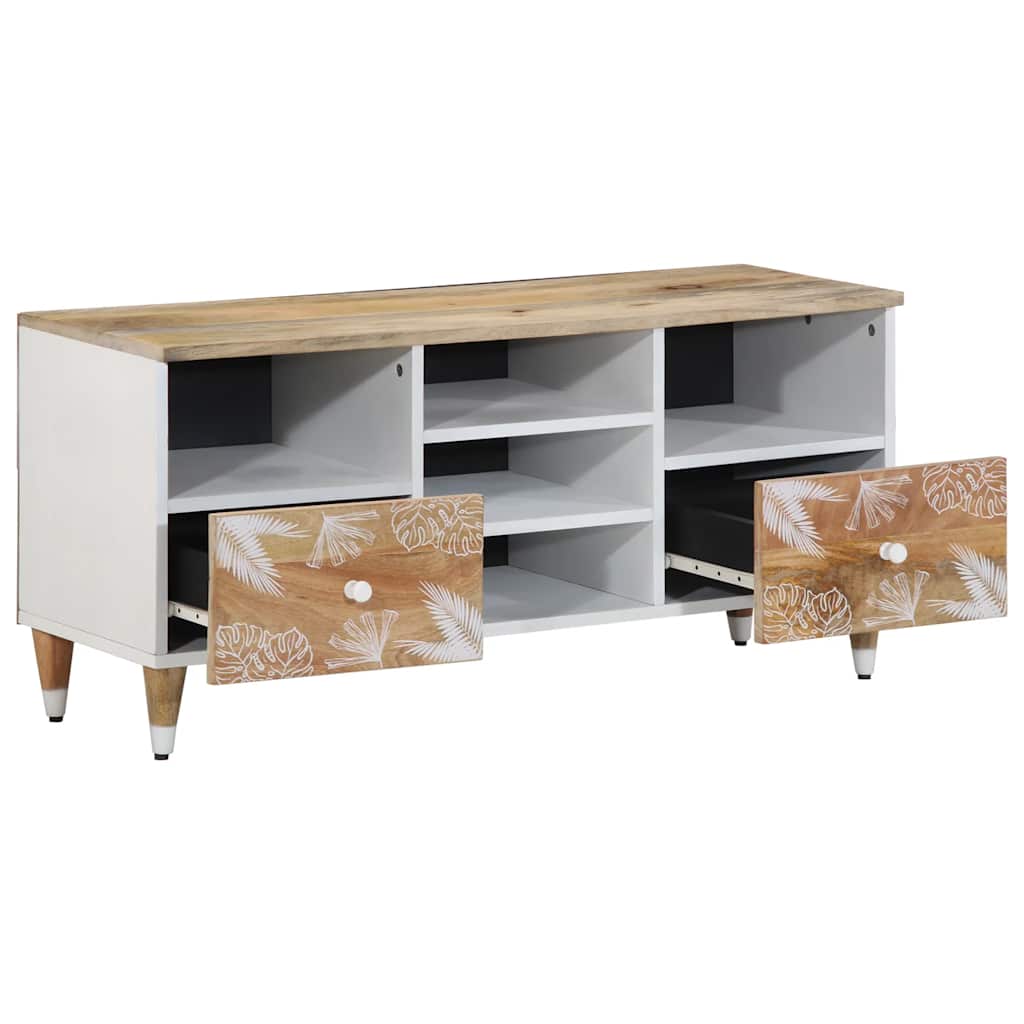 Tv-Meubel 100X33,5X46 Cm Massief Mangohout
