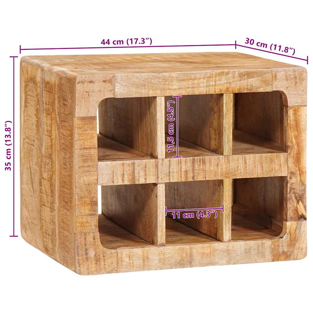 Wijnrek Wandgemonteerd Bruin 44 X 30 X 35 Cm Massief Mangohout