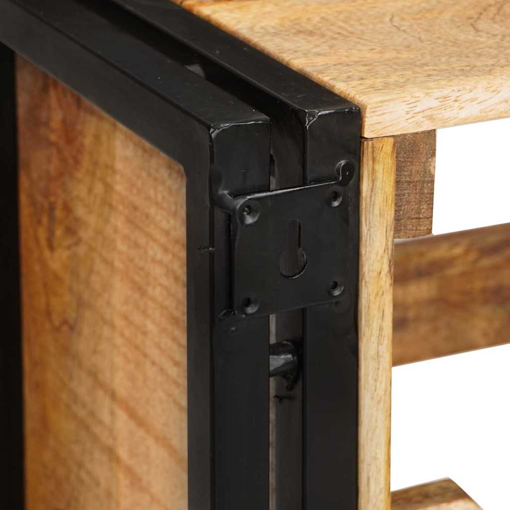 Wijnrek Bruin 100 X 45 X 33 Cm Massief Ruw Mango Hout