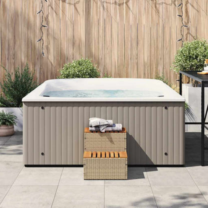 Hottub-Opstap 50X50X50,5Cm Poly Rattan&Massief Acaciahout